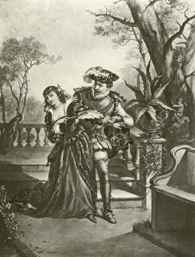 Meget ståhej om ingenting. Akt V-Scene II (dybtryk) af Felix Octavius Carr Darley