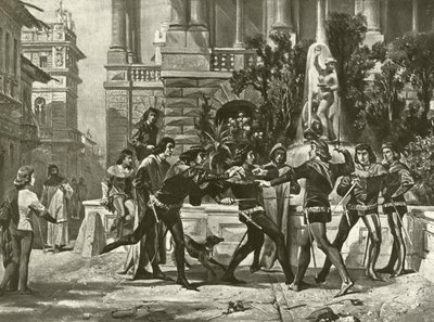 Romeo og Julie. Akt III, Scene I (dybtryk) af Felix Octavius Carr Darley