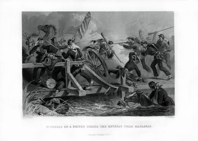 Kamp på en bro under tilbagetoget fra Manassas, Virginia, 1862-1867. af Felix Octavius Carr Darley