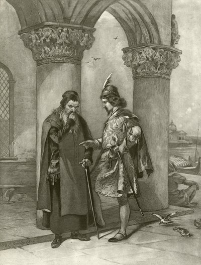 Købmanden i Venedig. Akt I, Scene III (dybtryk) af Felix Octavius Carr Darley