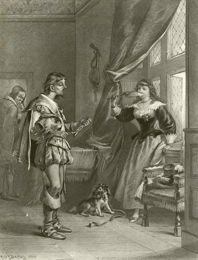 De glade koner fra Windsor. Akt III, Scene IV (dybtryk) af Felix Octavius Carr Darley
