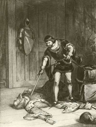 Tredje del af Henrik VI. Akt V-Scene VI (dybtryk) af Felix Octavius Carr Darley