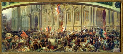 Alphonse de Lamartine (1790-1869) Afvisning af det røde flag på Hotel-de-Ville, Paris, 25. februar 1848 af Felix Philippoteaux