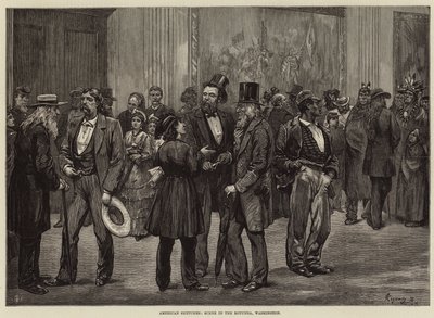 American Sketches, Scene in the Rotunda, Washington af Felix Regamey