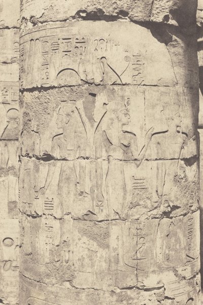Karnak (Theben), Palads--Hypostyle Hall---Central Columnade--Decoration of a Fut,1853 (foto) af Félix Teynard