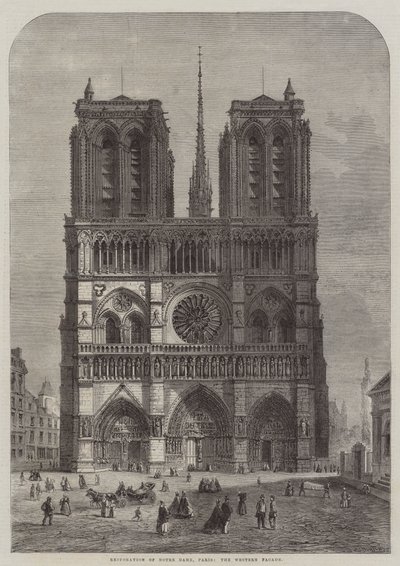 Restaurering af Notre Dame, Paris, den vestlige facade af Felix Thorigny