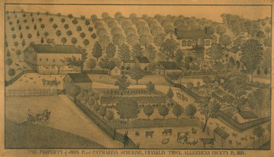 John P. og Catharina Schurings ejendom, Franklin Town, Allegheny County, Pennsylvania af Ferdinand A. Brader