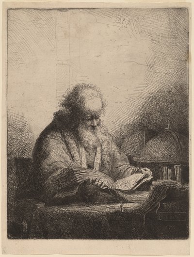 En gammel mand læser af Ferdinand Bol