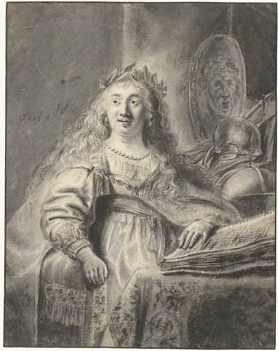 Minerva i sit arbejdsværelse af Ferdinand Bol