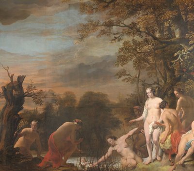Faraos datter opdager Moses i hastekurven af Ferdinand Bol