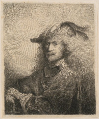 Portræt af en officer (muligvis kunstnerens selvportræt?) af Ferdinand Bol