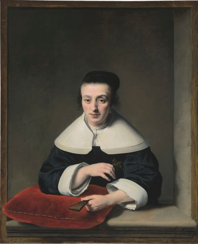 Portræt af en dame ved et vindue af Ferdinand Bol