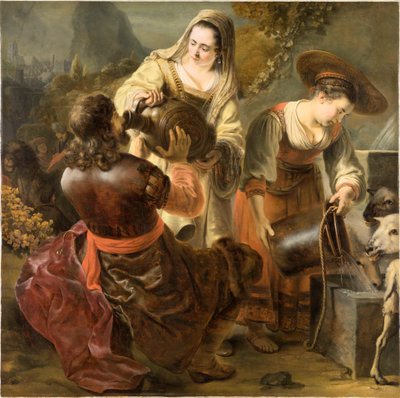 Rebecca og Eliezer ved brønden, ca. 1645. af Ferdinand Bol
