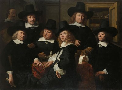 Six Regents and the Beadle of the Nieuw Zijds Institute for the Outdoor Relief of the Poor, Amsterdam, 1657 af Ferdinand Bol