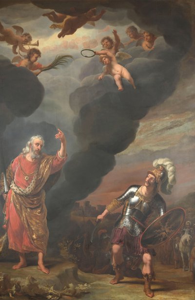 Kaptajnen for Guds hær viser sig for Joshua af Ferdinand Bol