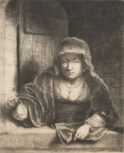 Kvinde med en pære, 1600-tallet. af Ferdinand Bol