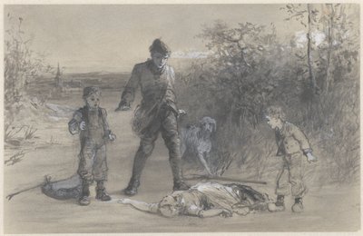 Jægeren Teun ved liget af Zijtje af Ferdinand Carl Sierich