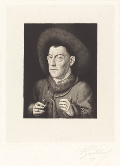 Manden med den lyserøde af Ferdinand Gaillard after Jan van Eyck