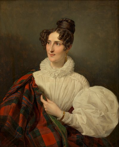 Dame i hvid kjole af Ferdinand Georg Waldmüller