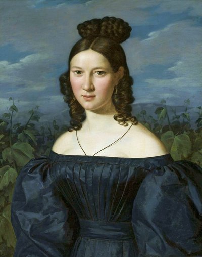 Polsk:  Portret młodej dziewczyny Portræt af en ung kvinde. af Ferdinand Georg Waldmuller