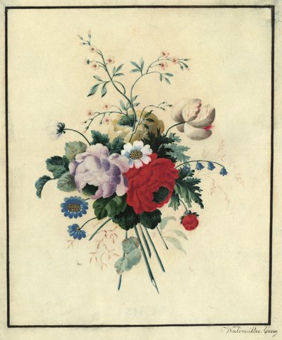 Roser, tulipaner, margueritter af Ferdinand Georg Waldmüller