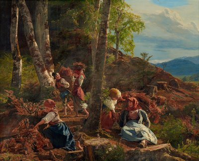 Børstetræsplukkere ved Wienerskoven, 1855. af Ferdinand Georg Waldmuller