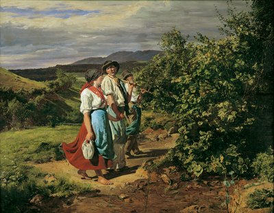 Hjemkomst fra arbejde (The Lovers at the Crossroads) af Ferdinand Georg Waldmuller