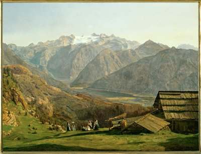 Gosau-søen af Ferdinand Georg Waldmuller