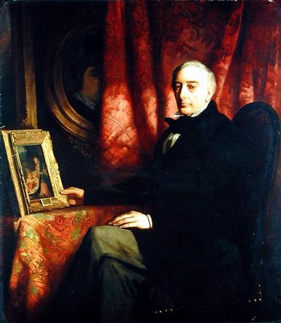 Portræt af kunstsamleren Nicolaus Hudtwalcker, 1852 af Ferdinand Heilbuth