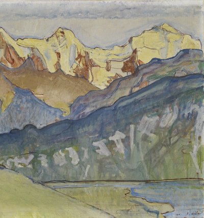 Eiger, Mönch og Jungfrau fra Beatenberg af Ferdinand Hodler