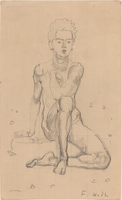 Hector poserer nøgen af Ferdinand Hodler