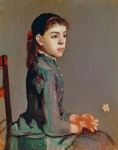Ung pige - Louise Duchosal. 1885 af Ferdinand Hodler
