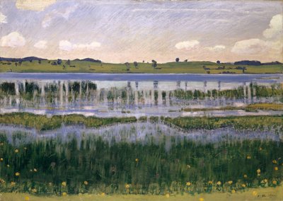 Burgäschi-søen nær Langenthal, omkring 1901. af Ferdinand Hodler