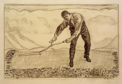 Plæneklipper i marken af Ferdinand Hodler