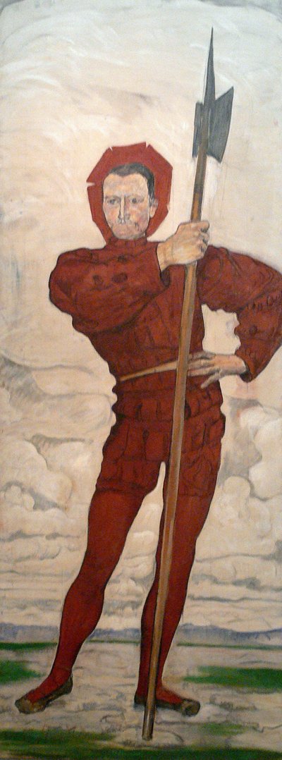 Mand med hellebard af Ferdinand Hodler