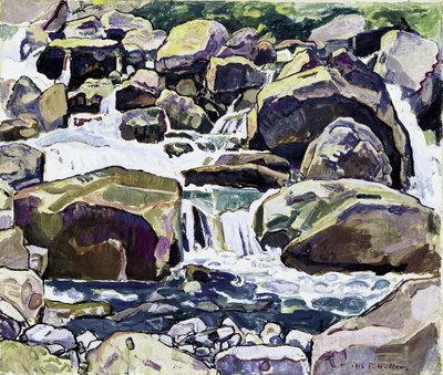 Bjergstrøm nær Champéry af Ferdinand Hodler