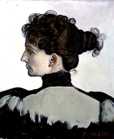 Kunstnerens kone (olie på lærred) af Ferdinand Hodler