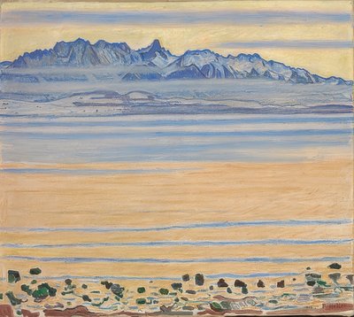 Thun-søen med Stockhorn-kæden. 1904 af Ferdinand Hodler