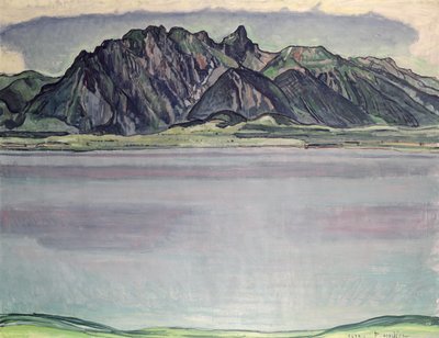 Thunersee med Stockhorn-bjergene, 1910 af Ferdinand Hodler
