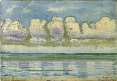 ""Udsigt over Genevesøen og den schweiziske jura"" (Genèvesøen med den schweiziske jura) Maleri af Ferdinand Hodler (1853-1918) af Ferdinand Hodler