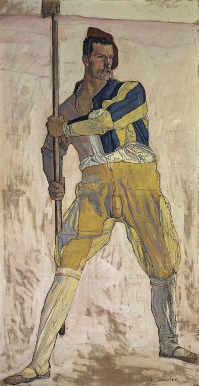 Kriger med hellebard, ca. 1898 af Ferdinand Hodler