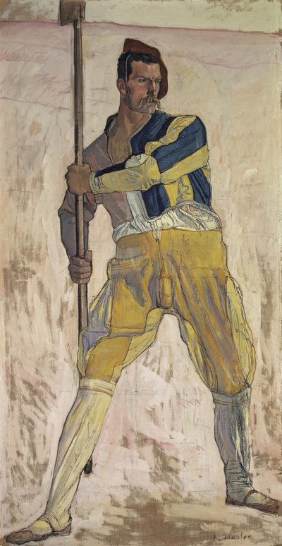 Kriger med hellebard, ca. 1898. af Ferdinand Hodler