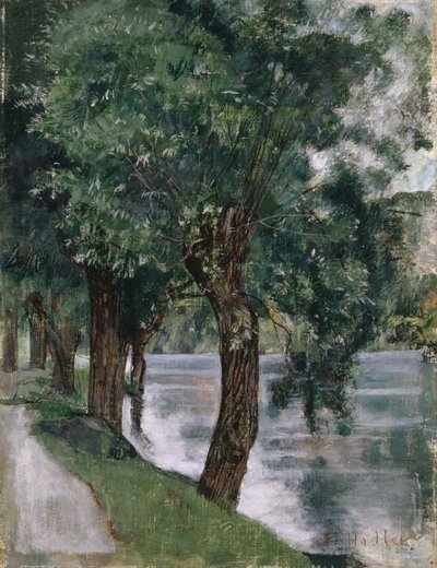Piletræer ved Rhone, ca. 1885 af Ferdinand Hodler