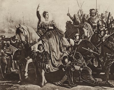 Dronning Elizabeth i Tilbury (fotogravure) af Ferdinand II Piloty
