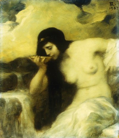 En nymfe, der drikker ved en kilde, 1907 af Ferdinand Keller