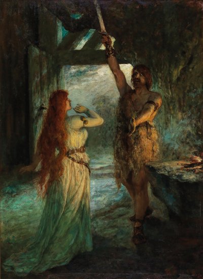 Valkyrie 1. Akt: Sieglinde og hendes bror Siegmund. af Ferdinand Leeke