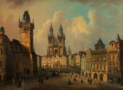 Den gamle rådhusplads i Prag af Ferdinand Lepie