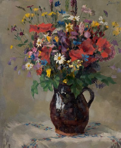 Engblomster i kande af Ferdinand Matthias Zerlacher