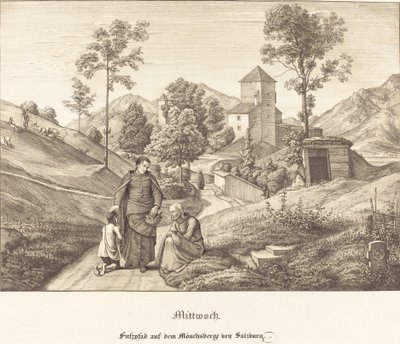 Onsdag - Gangsti på Mönchsberg-bugten Salzburg (onsdag - Gangsti på Mönchsberge nær Salzburg) af Ferdinand Olivier