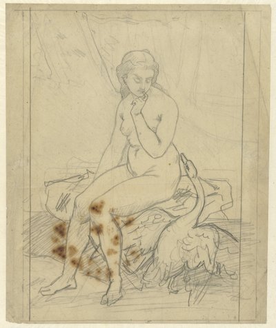 Siddende Leda med svanen af Ferdinand Roybet